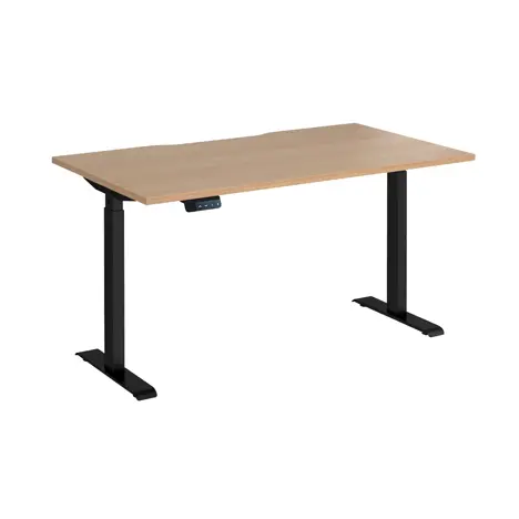 Elev8 Contract Straight Sit-Stand Desk - 1400 - Black - Beech